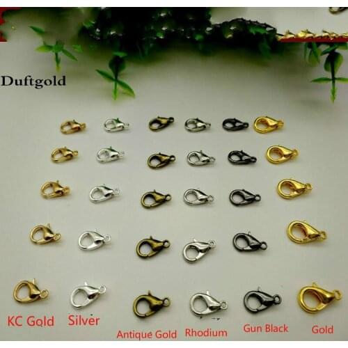 10pcs/Lot Lobster Clasps Claw DIY Necklace Bracelet Jewelry Making Fastener Hook Findings Size (10mm/12mm/14mm/16mm) Duftgold