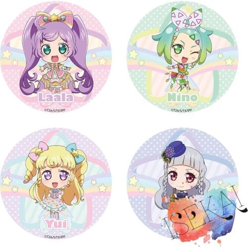 Pripara Anime Badge Manaka Laala Michiru Yui Nino Cute Metal Badge Pins Brooch Pins