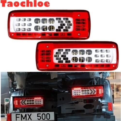 1pair RH LH 24V For Renault Tail Lights For Volvo FH 460 For FMX 500 Reverse Bake Turn Stop Signal Tail Light + Warning Buzzer