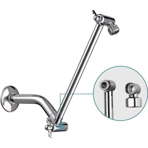 11 Inch Adjustable Shower Arm Universal Connection Solid Brass Shower Adjustable Angle Anti-leak Shower Extension Arm