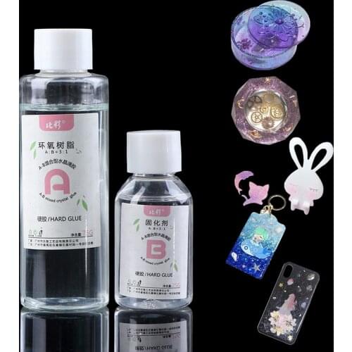 2 Pcs/set DIY Handmade Jewelry AB Hard/Soft Glue Crystal Specimen High Transparent Epoxy Glues Crafts Making Accessories
