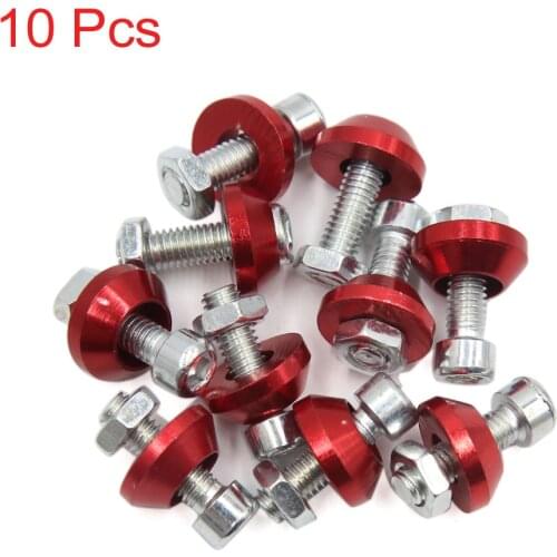 4pcs Red M6x19mm Thread Diameter Thread Diameter Motorcycle License Plate Frame Screws Bolts Caps