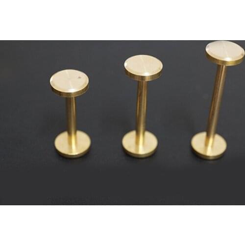 6pcs 10mm head diameter brass belt screw bolt flat HD screws handmade leather male female bolts thread nail DIY long type M2.5