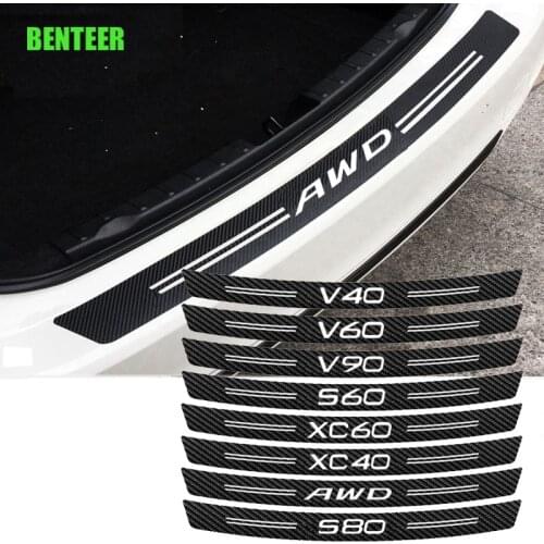 Carbon Fiber Car Bumper Sticker For Volvo S60 S70 S80 XC90 V40 V50 V60 S90 V90 XC60 XC40 AWD T6 Accessories