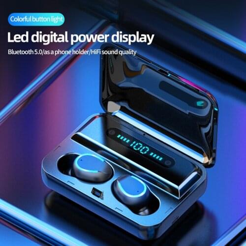 Kebidu Bluetooth V5.0 Earphones Wireless Headphones Sports Handsfree Earphone Headse with Charging Box Mic For iPhone Xiaomi