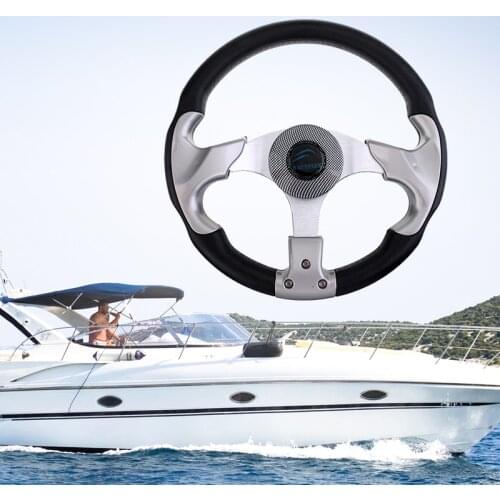 Deluxe 12.4' 31.5cm Marine Yacht Pontoon Boat Steering Wheel 3 Spoke Sports Wheel Commonly Used on Most Marine Boats