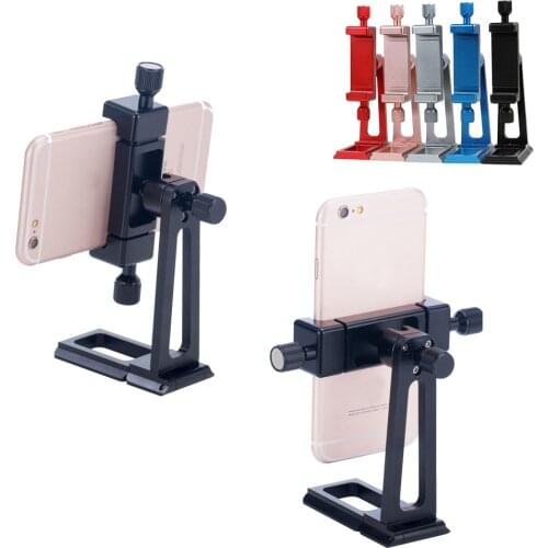 Aluminum Alloy Mount Holder Phone Clamp with Quick Release Plate 1/4inch Screw for Tripod Head Video Shooting Living Vlogging