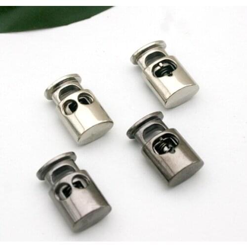 DIY 30pcs/lot oval metal alloy stoppers toggle cord locks Drawstring lock two holes for 4mm bungee shock cord STP-014