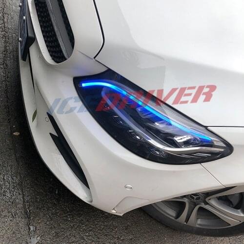 Icedriver for Mercedes Benz C class DRL RGB multicolor LED boards 2019 daytime running lights Demon eye Devil Eye Angel eyes