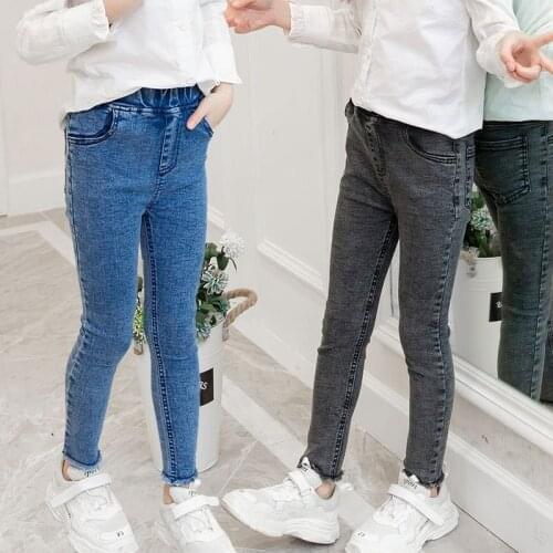 Girls Jeans Spring Summer Clothes New Slim Feet Pants Edge Pencil Pants Kids Clothes Jirls Jirl Clothes 3-12Y Baby Girl Clothes