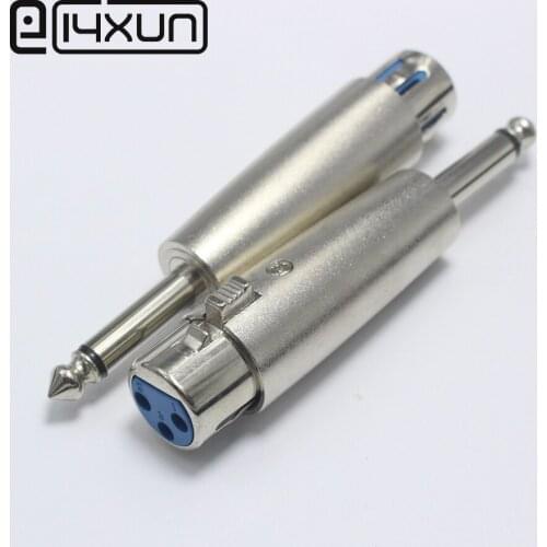 EClyxun 1pcs High Quality 1/4" 6.35mm Mono Male Plug to 3Pin XLR Female Jack Microphone Audio Cable Mic Adapter Connector