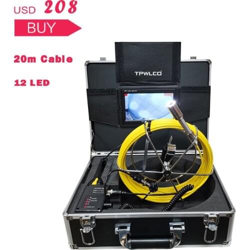 120 Degree 23mm Endoscope 20m Cable 720P Borescope Pipe Inspection Sewer Pipeline Camera Set