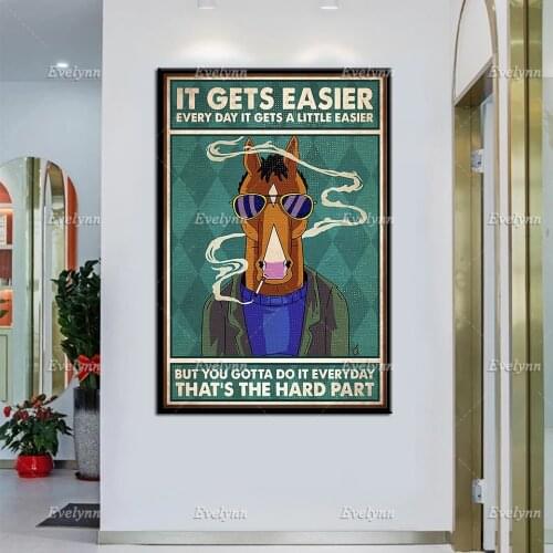 It Gets Easier Every Day It Gets A Little Easier Retro Poster Minimalism Wall Art Prints Home Decor Canvas Unique Gift