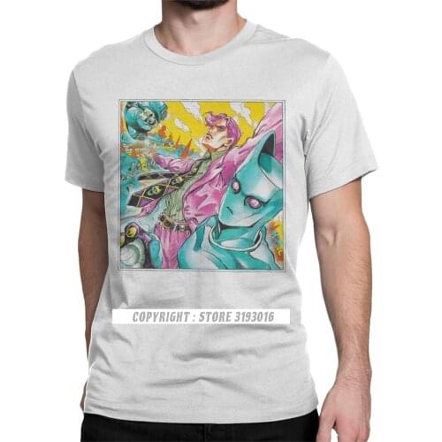 Funny Graphic Tops T Shirt Vintage JJBA Kira Queen T Shirt Jojos Bizarre Adventure Anime Manga Tee Shirt Men Gift Streetwear