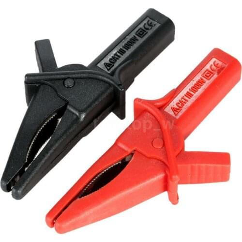 Hantek 2pcs / set DSO3064 MOUNT HT18A insulated Large Dolphin Gator Clip for oscilloscope red + black oscilloscope accessory