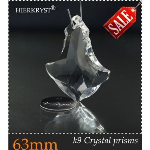 HIERKYST 1 pc K9 Glass Crystal Prisms Pendants Chandeliers Parts Lustres Rainbow Lamp Lighting Hang Drops 63mm 2.48" #2732
