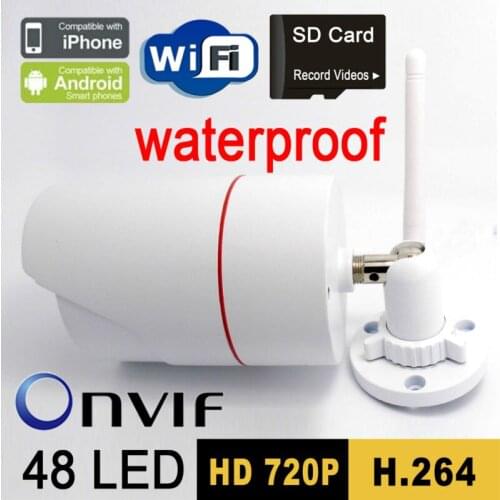 Ip camera wifi 720P cctv security system wireless micro sd card outdoor waterproof hd door cameras onvif p2p infrared white