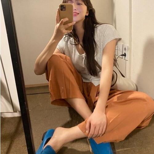 2 Piece Sets Womens Outfits Spring Blouse Women Shirt short Sleeve High Waist Pants Wide Leg Womens Trouser Two Piece Set Office