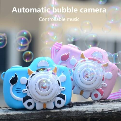 Summer Automatic Bubble Camera Electric Bubble Wands Machine With Lighting And Sound Non-slip Bubbles Gun Child Outdoor Fun Toys
