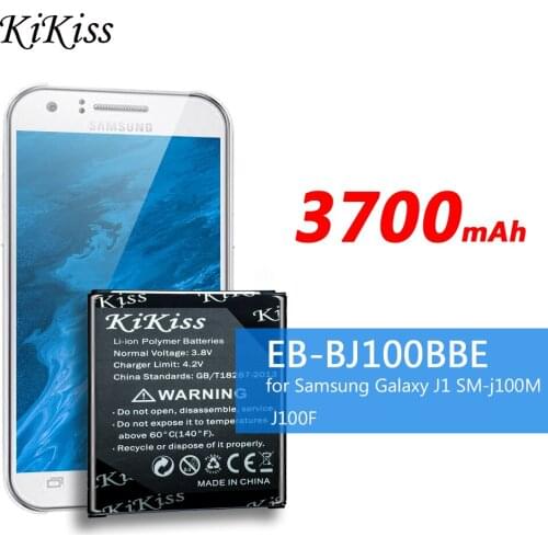 KiKiss Safe EB-BJ100BBE Lithium Cell Phone Battery For Samsung Galaxy J1 SM J100 J100F J100H J100M EB BJ100BBE3700mAh