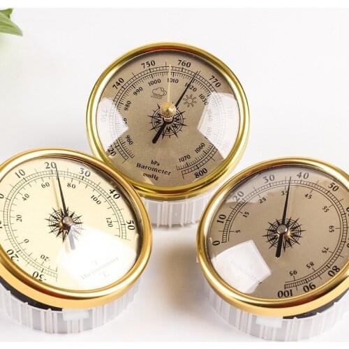 2.84" Round Atmospheric Pressure Gauge Cigar Humidor Hygrometer Thermometer Set Fishing Barometer 3-in-1 Weather Station