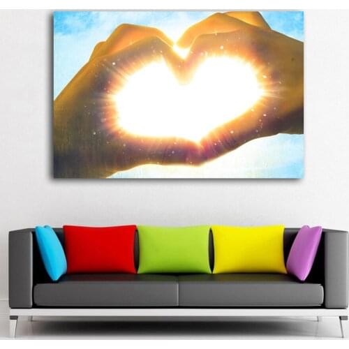 Wall Art Poster Hand Sky Love Wallpaper Canvas Prints For Living Room Decor