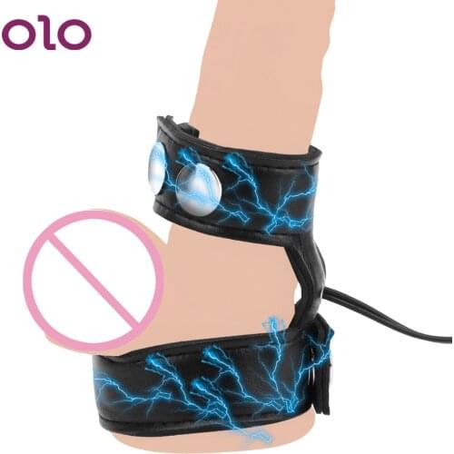 OLO Penis Extender Penis Stimulator Electric Shock Orgasm Electric Penis Massager Medical Themed Toys Cock Ring Sex Toys for Men