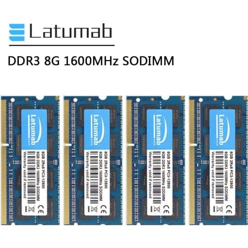 Latumab RAM DDR3 8GB 16GB 32GB 1600MHz Laptop Memory PC3-12800 SODIMM Memory 1.5V Notebook Memory Memoria DDR3 RAM Module
