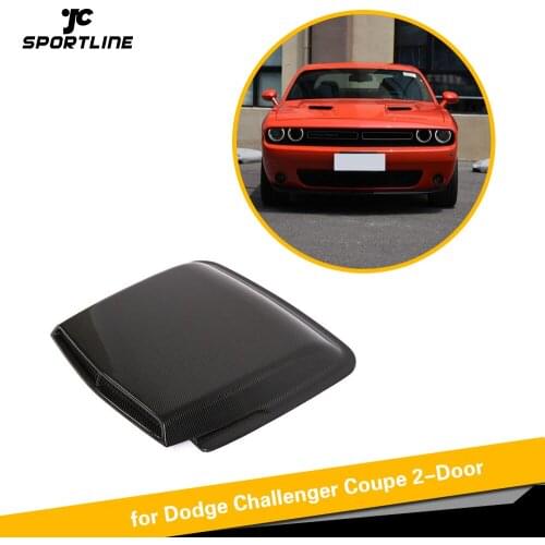 Front Hood Vent Carbon Fiber Bonnet Car Hood Vents Air Flow Intake Scoop Covers for Dodge Challenger Coupe 2015 - 2019
