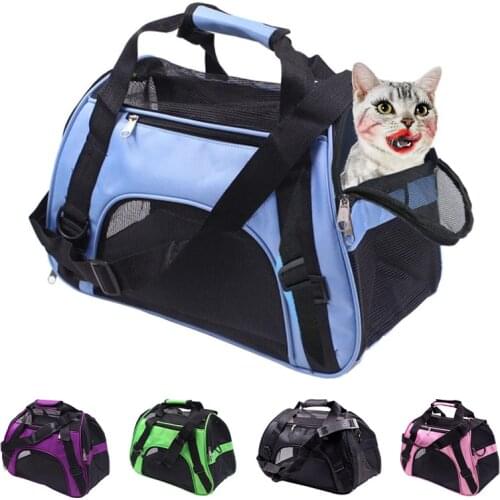 Pet Cat Carrier Bag Breathable Cat Travel Outdoor Shoulder Bag Portable Kitten Puppy Carrying Handbag Pouch Pet Accessories