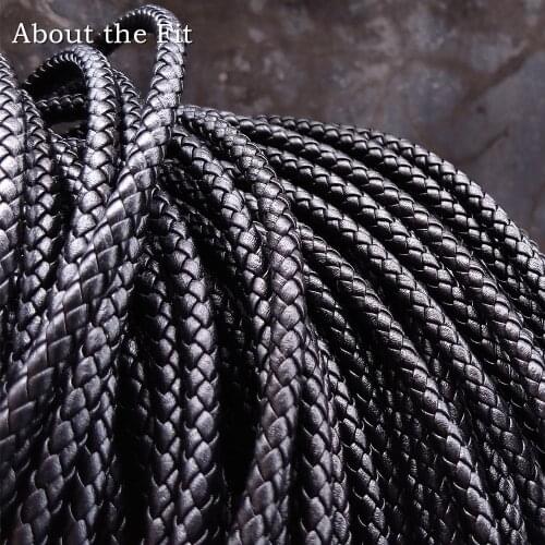 About the Fit 5mm 100 Meters Leather Cord Genuine Braided Leather Nappa Cow Leather Accessories For Jewelry Making Woven Rope