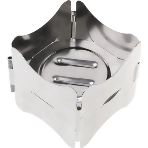 Portable Stainless Steel Folding Wood Alcohol Stove Pot Stand For Outdoor Picnic Camping Backpacking