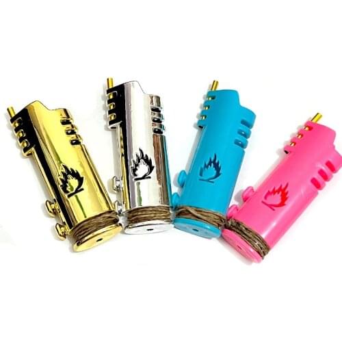 Lighter Shell Plastic Portable Cigarette Lighter Shell With Ignition Twine Cigarette Lighter Protection Case Smoking Accessories