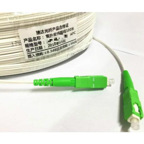 SC to SC single core cable FTTH optical fiber Indoor/Outdoor with self-supporting network cable 20m/30m/50m/80m/100m/150m SC/APC