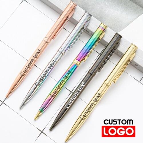 Fashion Metal Advertising Ballpoint Pen Hotel Gel Pen Business Gift Pen Custom Logo Wholesale Office Supplies Student Stationery
