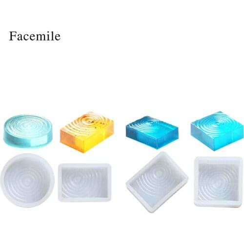 Facemile Free Shipping 4 Desings Water Ripple Silicone For Jewelry Pendant Mold Casting Mould Making DIY Fondant Embossed Tool