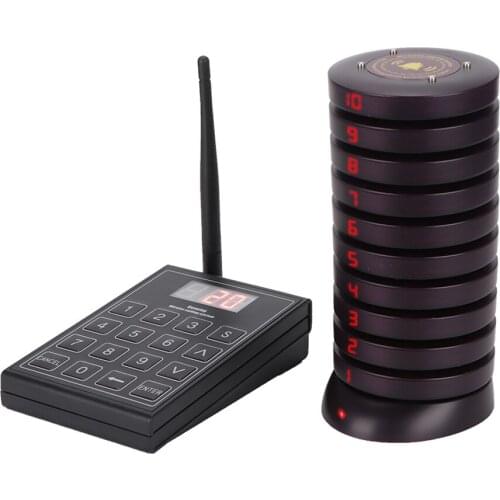 SU-680 Restaurant Pager Wireless Calling Paging System Waiter Pagers Guest Paging Queuing System Receiver for Cafe Fast Food -BK