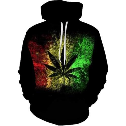 Hoodie autumn hot sale fashion top men and women long-sleeved 3D printing grass pattern round neck pullover hooded streetwear