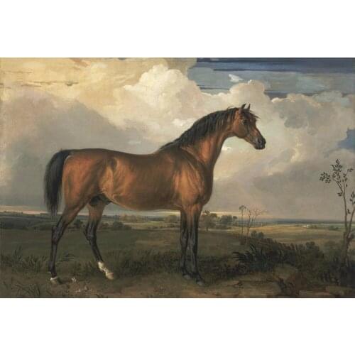 TOP ART # Spaniels Horse in landscape print art painting -wholesale oil painting replica -free shipping cost