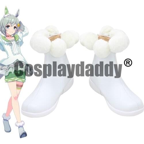 Uma Musume: Pretty Derby Tracen Academy Seiun Sky Race Ver. Cosplay White Shoes Pom-pom Boots X002