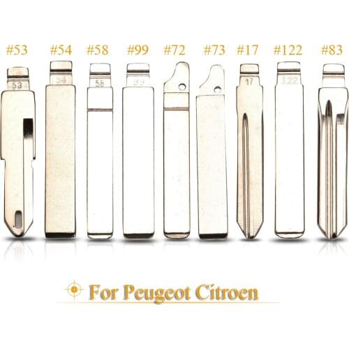 Kutery No.17 53 54 58 72 73 83 99 #122 Replacement Remote Car Key Blade For Citroen C4L Triumph Peugeot 307 207 Uncut Key Blank