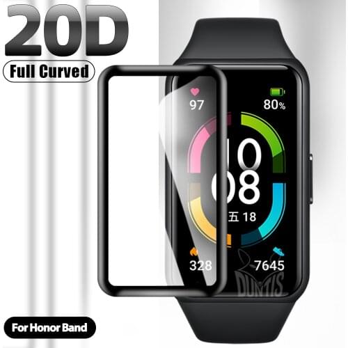 20D Curved Edge Full Caver Protective Film For Huawei Honor Band 4 5 6 Smart Watch Soft Screen Protector Accessories (Not Glass)