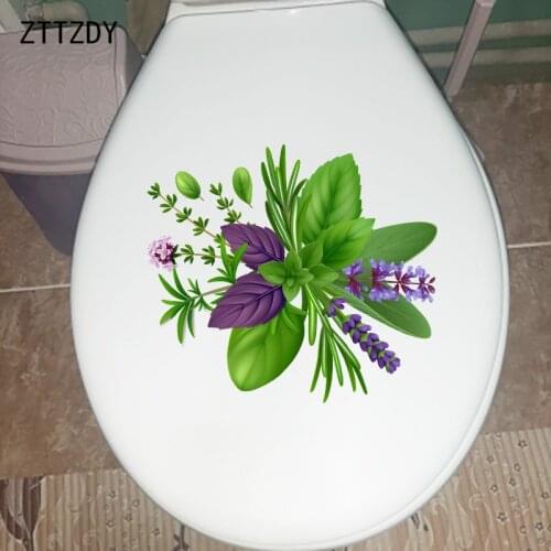 ZTTZDY 25×22.4CM Fresh Plants Home Decoration Accessories Fashion Toilet WC Stickers Wall Decals T6-0244