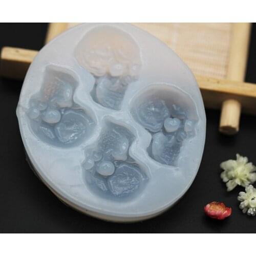 1PCS Transparent Skull Head Silicone Dried Flower Resin Mold Decorative Craft Type Resin Molds For DIY Jewelry Charms Making