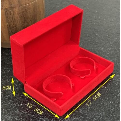 10pcs/lot Superior Red Velvet Double Bracelet Box 17.5x10x6cm Bangle Anklet Storage Case Wedding Jewelry Box Wholesale