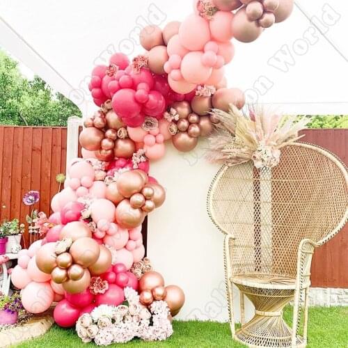 160pcs Double Latex Balloon Garland Wedding Birthday Party Matte Balloon Arch Kit Swimming Event Decor Baby Shower Decoration