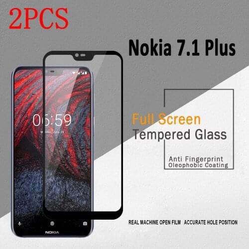 2PCS Full Cover Tempered Glass For Nokia 7.1 Plus Screen Protector protective film For Nokia 7.1 Plus X7 glass
