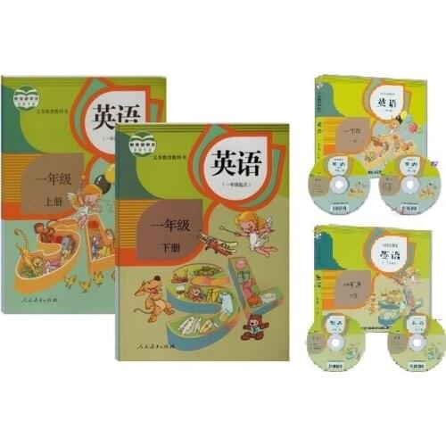 2 Books 4 CD Discs 2 Boxes Set China Student English Language Schoolbook Textbook Kids Learning Book Primary School Grade 1
