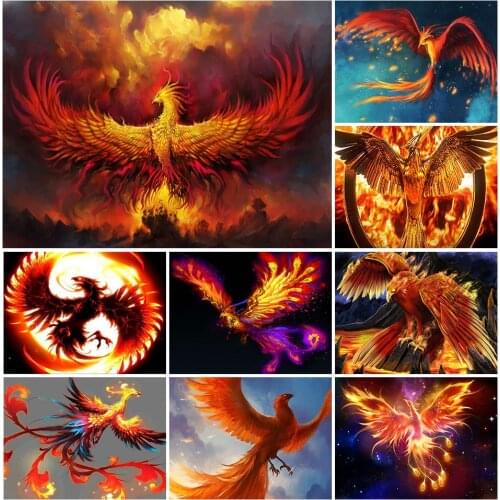 5D Diamond Painting Phoenix Cross Stitch Kit Full Drill Square Embroidery Animal Mosaic Art Picture of Rhinestones Home Decor