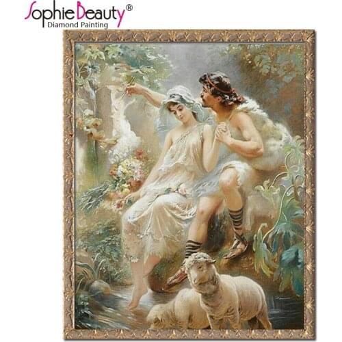 DIY Diamonds Mosaic Painting Religion Needlework Embroidery God Father And Mother Picture Of Rhinestones Sheep Cross Stitch Kits